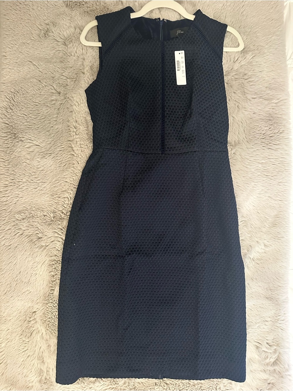 J. Crew Navy Textured Sleeveless Sheath Dress NWT, Size 6